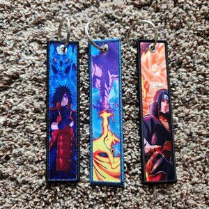 Naruto Double Sided Jet Tag Keychains - Lot of 3